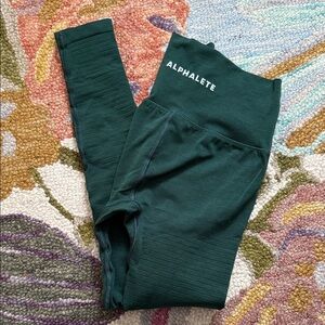Alphalete Deep Green High-Waisted Leggings